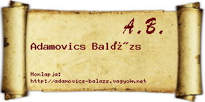 Adamovics Balázs névjegykártya